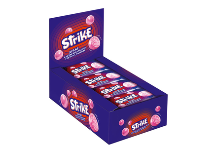 «Strike», драже в белой шоколадной глазури с малиной, 40 г