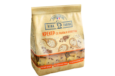 «Nina Farina», крекер со льном и кунжутом, 145 г «Nina Farina», крекер со льном и кунжутом, 145 г