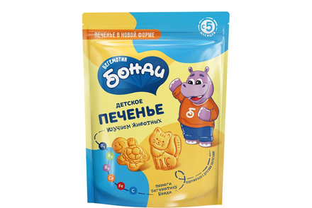 «Бегемотик Бонди», детское печенье «Изучаем животных», 80 г «Бегемотик Бонди», детское печенье «Изучаем животных», 80 г