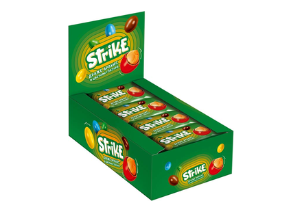 «Strike», драже арахис в молочно-шоколадной и сахарной глазури, 40 г
