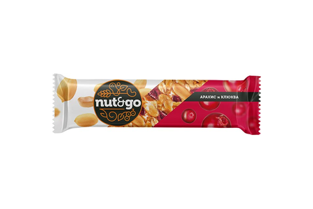 «Nut&Go», батончик с арахисом и клюквой, 42 г