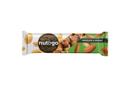 «Nut&Go», батончик Almond & peanut, 36 г