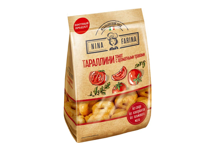 «Nina Farina», тараллини с томатом и ароматными травами, 180 г