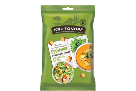 «Крутоноф», сухарики с прованскими травами для салатов и супов, 100 г «Крутоноф», сухарики с прованскими травами для салатов и супов, 100 г