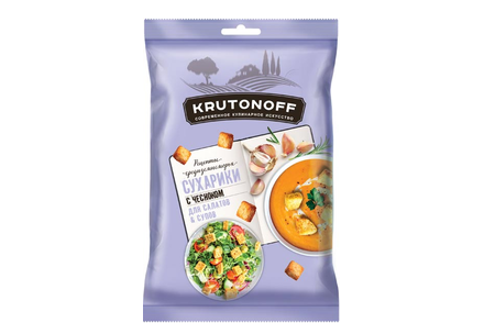 «Крутоноф», сухарики с чесноком для салатов и супов, 100 г «Крутоноф», сухарики с чесноком для салатов и супов, 100 г