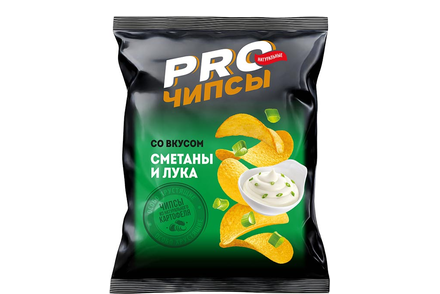 «PRO-Чипсы», чипсы со вкусом сметаны и лука, произведены из свежего картофеля, 60 г