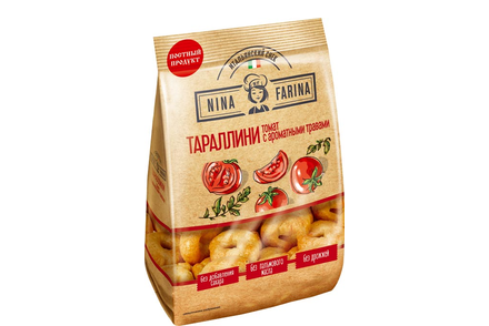 «Nina Farina», тараллини с томатом и ароматными травами, 180 г