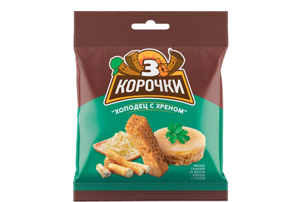 «3 Корочки», сухарики со вкусом холодца с хреном, 40 г