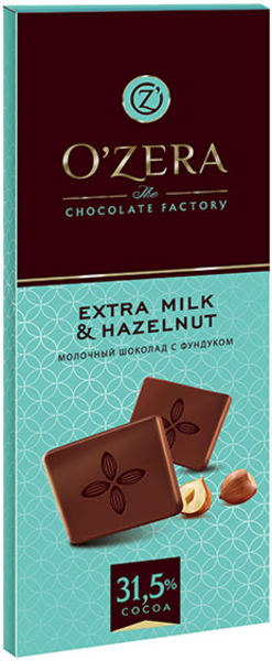 «OZera», шоколад молочный Extra milk & Hazelnut, 90 г – купить по лучшей цене с бесплатной доставкой в интернет-магазине KDV