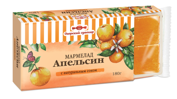 Мармелад желейный «Озерский сувенир» Апельсин в виде кубиков, 180 г ...