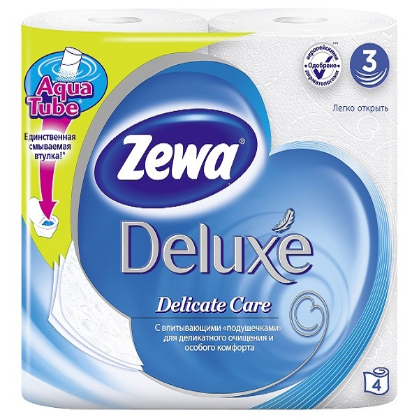 Туалетная бумага белая трехслойная «Zewa» Deluxe – купить по приятной цене с доставкой на дом в интернет-магазине Ярче
