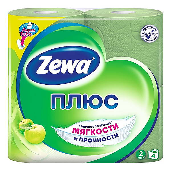 Туалетная бумага двухслойная Яблоко «Zewa» Плюс – купить по приятной цене с доставкой на дом в интернет-магазине Ярче