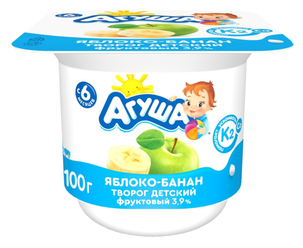 Творог детский 3.9% «Агуша» Яблоко и банан, 100 г – купить по приятной ...