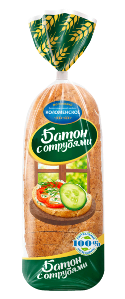 Батон пшеничный с отрубями «Коломенский» в нарезке, 300 г – купить по ...