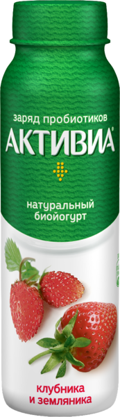 Йогурт питьевой 2% «Активиа» с клубникой и земляникой, 260 г – купить ...