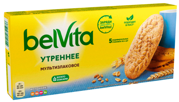 Печенье «BelVita» Утреннее мультизлаковое, 225 г – купить по приятной ...