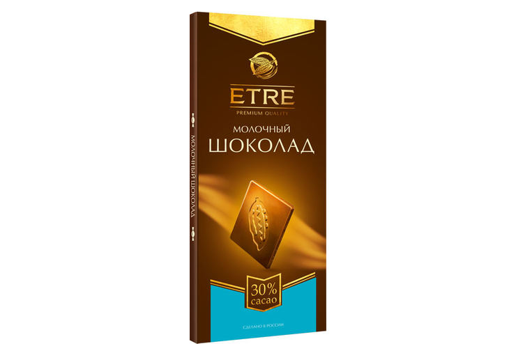 «ETRE», шоколад молочный, содержание какао 30%, 90 г «ETRE», шоколад молочный, содержание какао 30%, 90 г