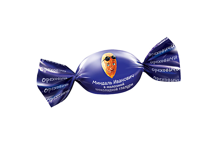 «Ореховичи», конфета «Миндаль Иванович» в молочной шоколадной глазури (упаковка 1 кг)