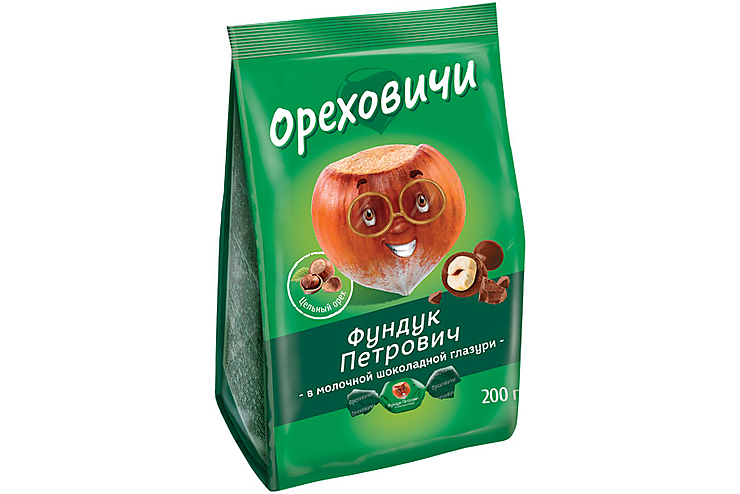 «Ореховичи», конфета «Фундук Петрович» в молочной шоколадной глазури, 200 г