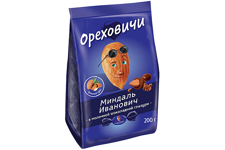 «Ореховичи», конфета «Миндаль Иванович» в молочной шоколадной глазури, 200 г