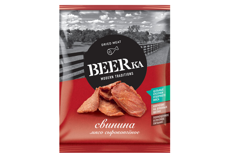 «Beerka», снек из сырокопчёной свинины, 40 г «Beerka», снек из сырокопчёной свинины, 40 г
