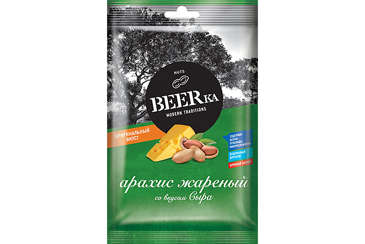 «Beerka», арахис жареный со вкусом сыра, 90 г