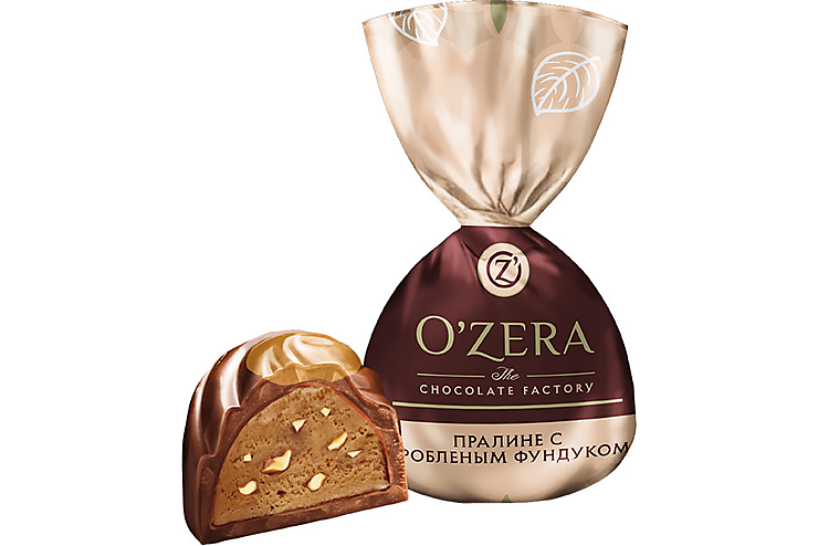 «O'Zera», конфеты с дробленым фундуком (упаковка 1 кг)
