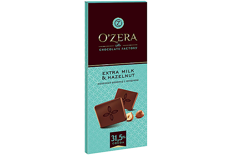 «OZera», шоколад молочный Extra milk & Hazelnut, 90 г