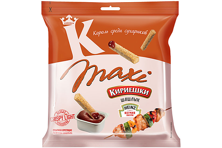 «Кириешки Maxi», сухарики со вкусом шашлыка и кетчупом «Heinz», 80 г