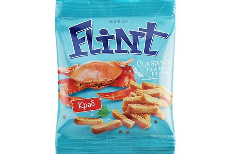«Flint», сухарики со вкусом краба, 80 г