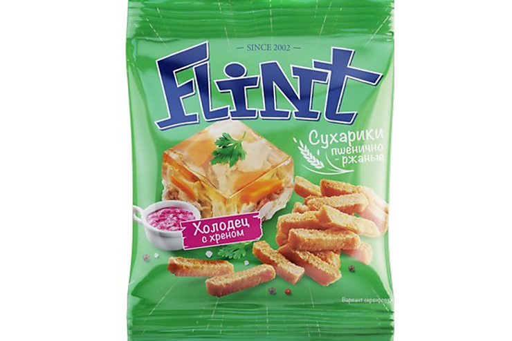 «Flint», сухарики со вкусом холодца с хреном, 80 г