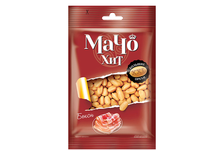 «МачоХит», арахис цельный, жареный, со вкусом бекона, 90 г «МачоХит», арахис цельный, жареный, со вкусом бекона, 90 г
