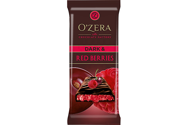 «O'Zera», шоколад горький  Dark & Red berries, 90 г