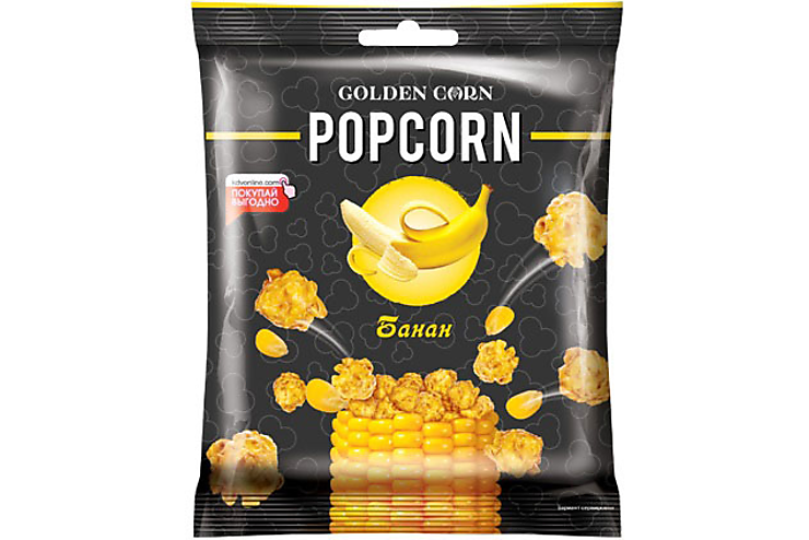 «Golden Corn», попкорн карамельный со вкусом банана, 50 г