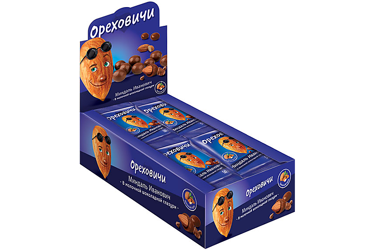 «Ореховичи», драже «Миндаль Иванович» в молочно-шоколадной глазури, 50 г