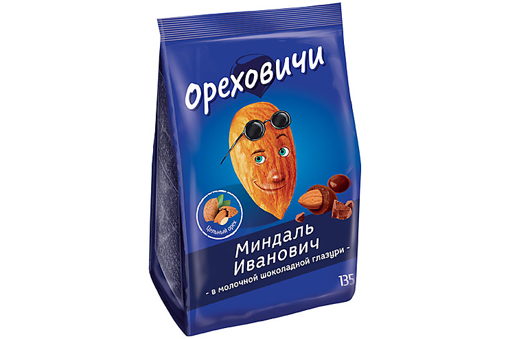 «Ореховичи», драже «Миндаль Иванович» в молочной шоколадной глазури, 135 г