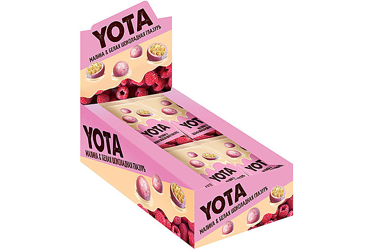 «Yota», драже хрустящий шарик в малиновой глазури, 40 г