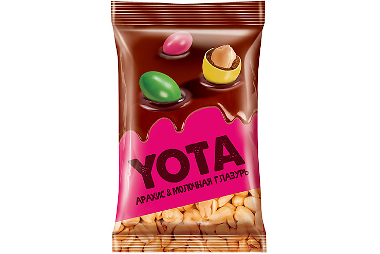 «Yota», арахис в молочно-шоколадной и цветной глазури, 150 г