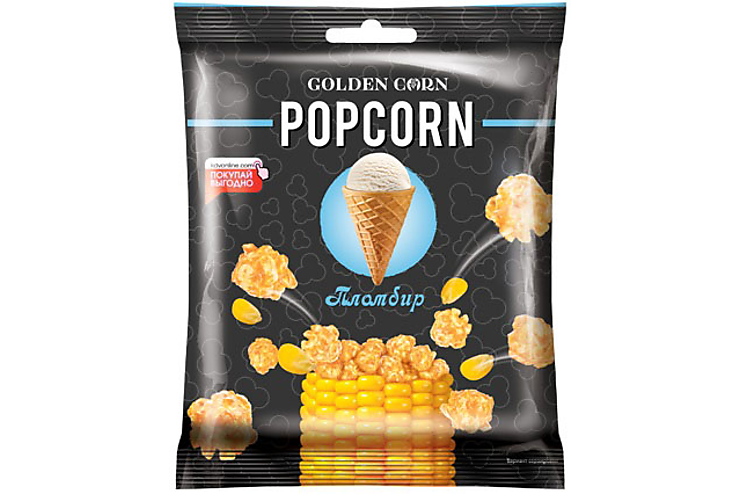 «Golden Corn», попкорн карамельный со вкусом пломбира, 50 г