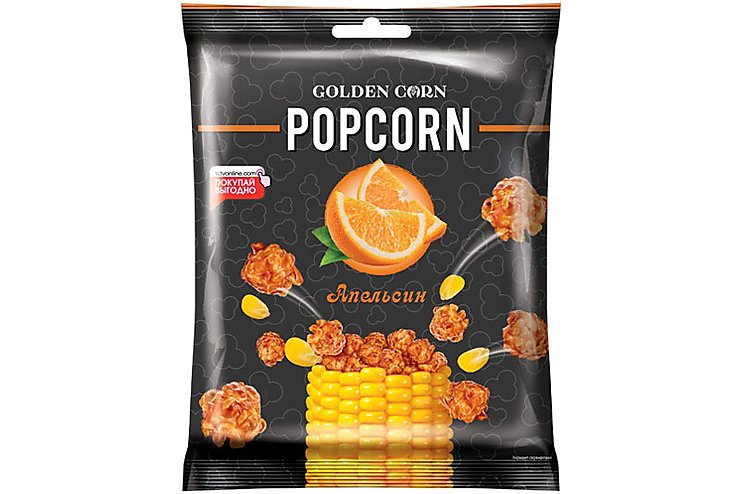 «Golden Corn», попкорн со вкусом апельсина, 100 г