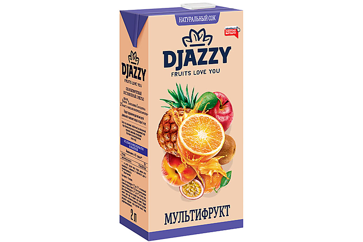 «Djazzy», сок мультифруктовый, с мякотью, 0.2л