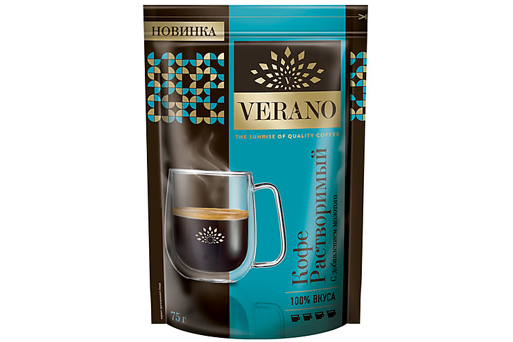 «Verano», кофе растворимый с добавлением молотого, 75 г