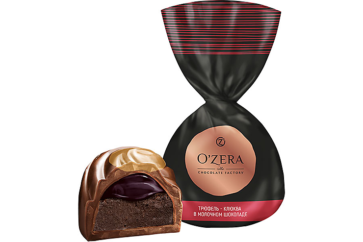 «O'Zera», конфеты трюфель - клюква в молочном шоколаде (упаковка 1 кг)