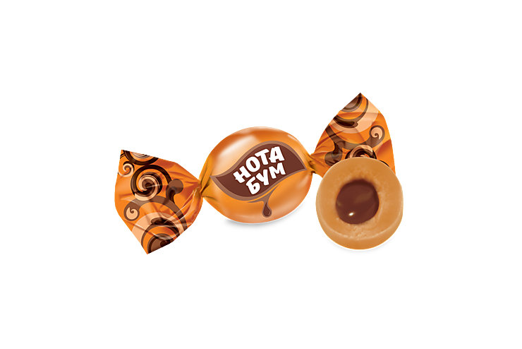 Конфеты жевательные «Нота Бум» с орехово-шоколадной начинкой