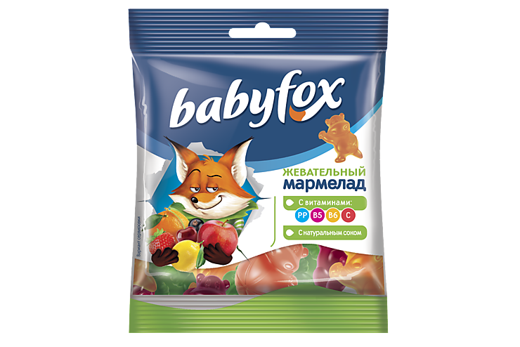 Жевательный мармелад «Babyfox» с соком ягод и фруктов, 70 г