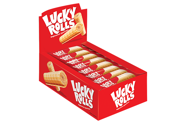 Вафельные рулетики «Lucky Rolls» со вкусом сгущенного молока, 16 г