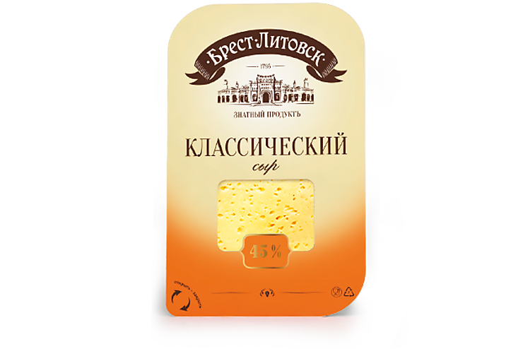 Сыр 45% «Брест-Литовск» классический, в нарезке, 150 г