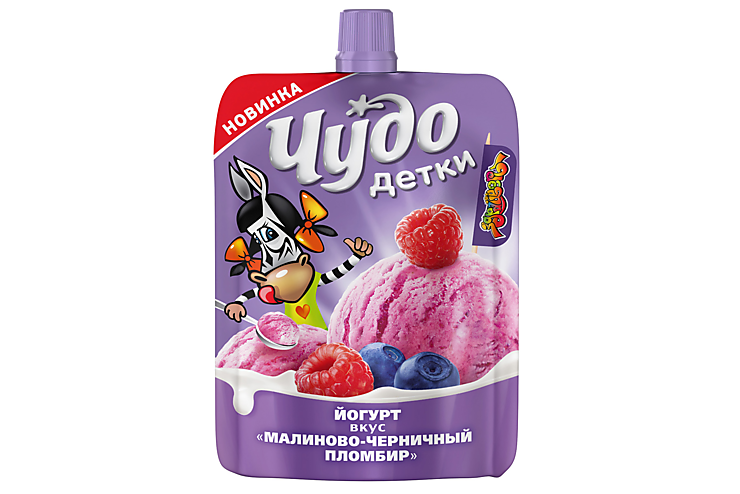 Йогурт 2.7% «Чудо детки» со вкусом малиново-черничного пломбира, 85 г