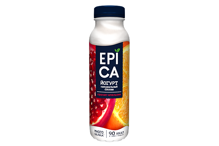 Йогурт питьевой 2.5% «Epica» гранат-апельсин, 290 г