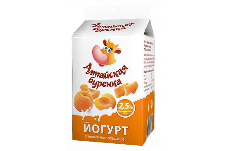 Йогурт 2.5% «Алтайская Буренка» с ароматом абрикоса, 450 г
